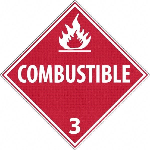 NMC - 10-3/4" Wide x 10-3/4" High, Rigid Plastic Placard - White on Red, UV Resistant, Chemical Resistant, Graffiti Proof - Eagle Tool & Supply