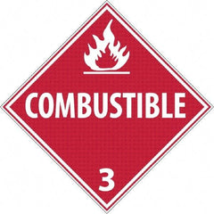 NMC - 10-3/4" Wide x 10-3/4" High, Rigid Plastic Placard - White on Red, UV Resistant, Chemical Resistant, Graffiti Proof - Eagle Tool & Supply