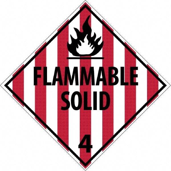 NMC - 10-3/4" Wide x 10-3/4" High, Rigid Plastic Placard - Red & Black on White, UV Resistant, Chemical Resistant, Graffiti Proof - Eagle Tool & Supply