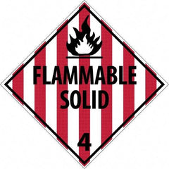NMC - 10-3/4" Wide x 10-3/4" High, Rigid Plastic Placard - Red & Black on White, UV Resistant, Chemical Resistant, Graffiti Proof - Eagle Tool & Supply