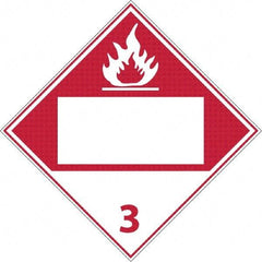NMC - 10-3/4" Wide x 10-3/4" High, Rigid Plastic Placard - White on Red, UV Resistant, Chemical Resistant, Graffiti Proof - Eagle Tool & Supply