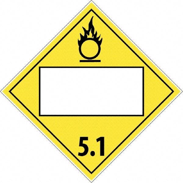 NMC - 10-3/4" Wide x 10-3/4" High, Rigid Plastic Placard - Black & White on Yellow, UV Resistant, Chemical Resistant, Graffiti Proof - Eagle Tool & Supply