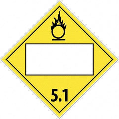NMC - 10-3/4" Wide x 10-3/4" High, Rigid Plastic Placard - Black & White on Yellow, UV Resistant, Chemical Resistant, Graffiti Proof - Eagle Tool & Supply