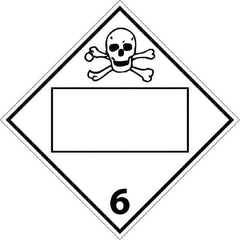 NMC - 10-3/4" Wide x 10-3/4" High, Rigid Plastic Placard - Black on White, UV Resistant, Chemical Resistant, Graffiti Proof - Eagle Tool & Supply