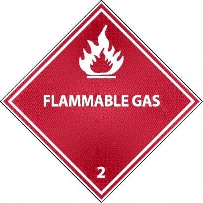 NMC - Flammable Gas DOT Shipping Label - 4" High x 4" Wide - Eagle Tool & Supply