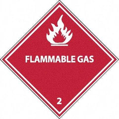 NMC - Flammable Gas DOT Shipping Label - 4" High x 4" Wide - Eagle Tool & Supply