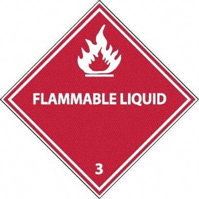 NMC - Flammable Liquid DOT Shipping Label - 4" High x 4" Wide - Eagle Tool & Supply