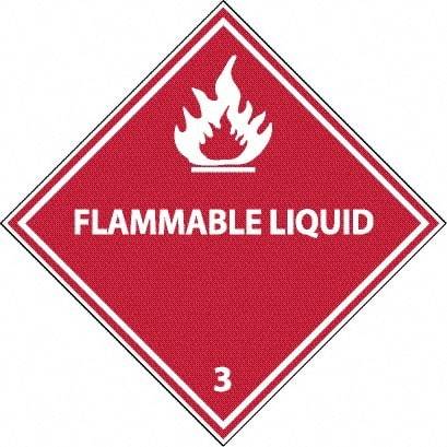 NMC - Flammable Liquid DOT Shipping Label - 4" High x 4" Wide - Eagle Tool & Supply