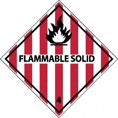 NMC - Flammable Solid DOT Shipping Label - 4" High x 4" Wide - Eagle Tool & Supply