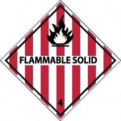 NMC - Flammable Solid DOT Shipping Label - 4" High x 4" Wide - Eagle Tool & Supply