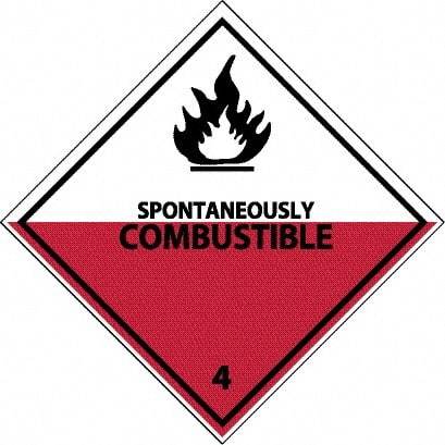 NMC - Spontaneously Combustible DOT Shipping Label - 4" High x 4" Wide - Eagle Tool & Supply