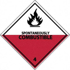 NMC - Spontaneously Combustible DOT Shipping Label - 4" High x 4" Wide - Eagle Tool & Supply
