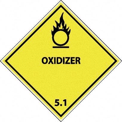 NMC - Oxidizer DOT Shipping Label - 4" High x 4" Wide - Eagle Tool & Supply