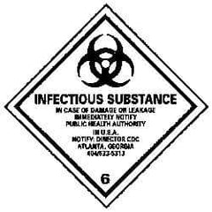NMC - Infectious Substance - In Case of Damage or Leakage Immediately Notify Public Authority in U.S.A. - Notify: Director... DOT Shipping Label - 4" High x 4" Wide - Eagle Tool & Supply