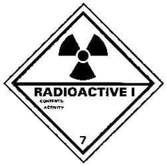 NMC - Radioactive I Contents: Activity: Shipping Label - 4" High x 4" Wide - Eagle Tool & Supply