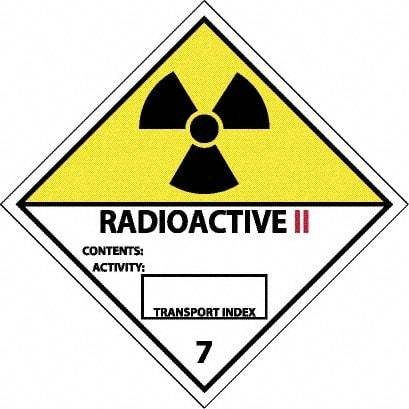 NMC - Radioactive II Contents: Activity: Transport Index Shipping Label - 4" High x 4" Wide - Eagle Tool & Supply