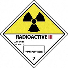 NMC - Radioactive III Contents: Activity: Transport Index DOT Shipping Label - 4" High x 4" Wide - Eagle Tool & Supply