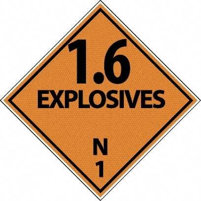 NMC - 1.6 Explosive N DOT Shipping Label - 4" High x 4" Wide - Eagle Tool & Supply