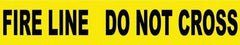 NMC - 1,000' Long x 3" Wide Roll, Polyethylene, Black & Yellow Barricade Tape - Message: Fire Line - Do Not Cross - Eagle Tool & Supply