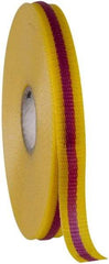 NMC - 3/4" Wide Roll, Woven Polyethylene, Magenta & Yellow Barricade Tape - Eagle Tool & Supply