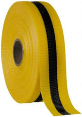NMC - 150' Long x 2" Wide Roll, Woven Polyethylene, Black & Yellow Barricade Tape - Eagle Tool & Supply