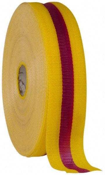 NMC - 2" Wide Roll, Woven Polyethylene, Magenta & Yellow Barricade Tape - Eagle Tool & Supply