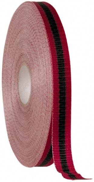 NMC - 150' Long x 3/4" Wide Roll, Woven Polyethylene, Black & Red Barricade Tape - Eagle Tool & Supply