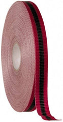 NMC - 150' Long x 3/4" Wide Roll, Woven Polyethylene, Black & Red Barricade Tape - Eagle Tool & Supply