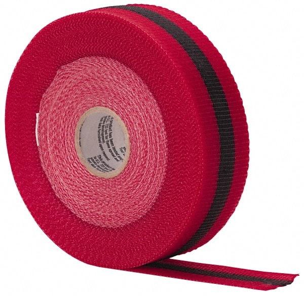NMC - 150' Long x 2" Wide Roll, Woven Polyethylene, Black & Red Barricade Tape - Eagle Tool & Supply