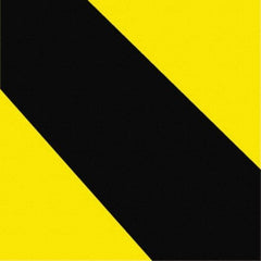 NMC - Black & Yellow Striped Vinyl Tape - 2" Wide x 54' Long x 0.002" Thick, General Traffic - Eagle Tool & Supply