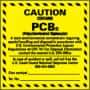 NMC - Hazardous Materials Label - Legend: Caution - Contains PCBs (Polychlorinated Biphenyis), English, Black & Yellow, 6" Long x 6" High, Sign Muscle Finish - Eagle Tool & Supply
