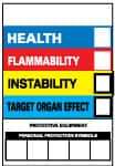NMC - "Health - Flammability - Instability - Target Organ Effect", 6" Long x 4" Wide, Pressure-Sensitive Vinyl Safety Sign - Rectangle, 0.004" Thick, Use for Hazardous Materials - Eagle Tool & Supply
