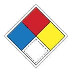 NMC - "Hazardous Materials Systems", 8" Long x 8" Wide, Pressure-Sensitive Vinyl Safety Sign - Square, 0.004" Thick, Use for Hazardous Materials - Eagle Tool & Supply