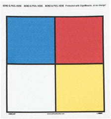 NMC - "Hazardous Materials Systems", 4-1/2" Long x 4-1/2" Wide, Pressure-Sensitive Vinyl Safety Sign - Square, 0.004" Thick, Use for Hazardous Materials - Eagle Tool & Supply