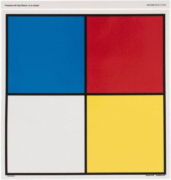 NMC - "Hazardous Materials Systems", 10" Long x 10" Wide, Pressure-Sensitive Vinyl Safety Sign - Square, 0.004" Thick, Use for Hazardous Materials - Eagle Tool & Supply