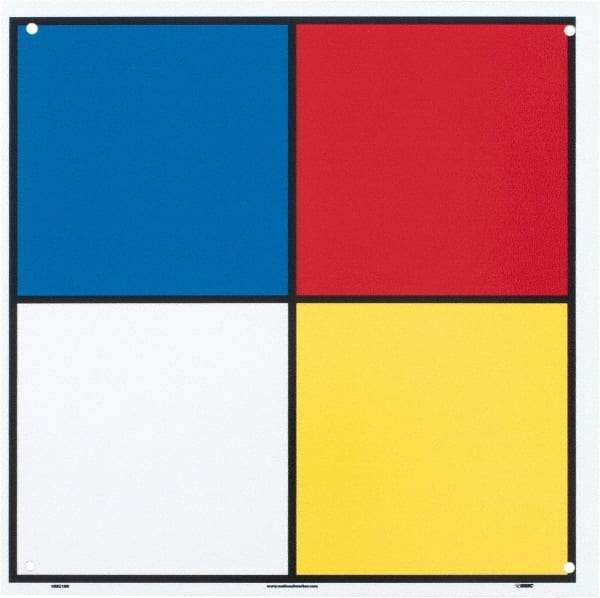 NMC - "Hazardous Materials Systems", 10" Long x 10" Wide, Rigid Plastic Safety Sign - Square, 0.05" Thick, Use for Hazardous Materials - Eagle Tool & Supply