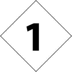 NMC - Hazardous Materials Label - Legend: Number 1, English, Black & White, 2-1/2" Long x 2-1/2" High, Sign Muscle Finish - Eagle Tool & Supply