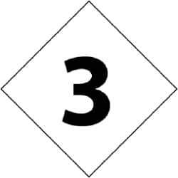 NMC - Hazardous Materials Label - Legend: Number, English, Black & White, 2-1/2" Long x 2-1/2" High, Sign Muscle Finish - Eagle Tool & Supply