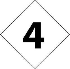 NMC - Hazardous Materials Label - Legend: Number, English, Black & White, 5" Long x 5" High, Sign Muscle Finish - Eagle Tool & Supply