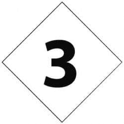 NMC - Hazardous Materials Label - Legend: Number, English, Black & White, 7" Long x 7" High, Sign Muscle Finish - Eagle Tool & Supply