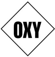 NMC - Hazardous Materials Label - Legend: Oxy, English, Black & White, 2-1/2" Long x 2-1/2" High, Sign Muscle Finish - Eagle Tool & Supply