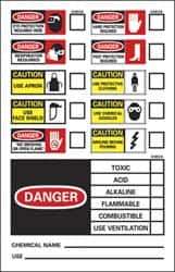 NMC - "Chemical ID", 14" Long x 10" Wide, Rigid Plastic Safety Sign - Rectangle, 0.05" Thick, Use for Hazardous Materials - Eagle Tool & Supply