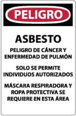 NMC - "Danger - Asbestos", 20" Long x 14" Wide, Paper Safety Sign - Rectangle, Use for Hazardous Materials - Eagle Tool & Supply