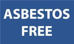 NMC - "Asbestos Free", 3" Long x 5" Wide, Pressure-Sensitive Vinyl Safety Sign - Rectangle, 0.004" Thick, Use for Hazardous Materials - Eagle Tool & Supply