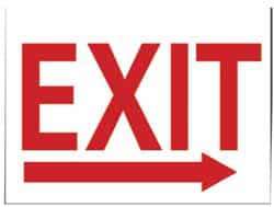 NMC - Exit, Pressure Sensitive Vinyl Exit Sign - 14" Wide x 10" High - Eagle Tool & Supply