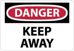NMC - "Danger - Keep Away", 10" Long x 14" Wide, Aluminum Safety Sign - Rectangle, 0.04" Thick, Use for Accident Prevention - Eagle Tool & Supply