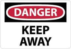 NMC - "Danger - Keep Away", 10" Long x 14" Wide, Aluminum Safety Sign - Rectangle, 0.04" Thick, Use for Accident Prevention - Eagle Tool & Supply
