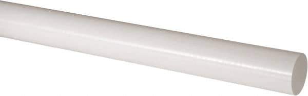 Made in USA - 1' Long, 2" Diam, Acetal Plastic Rod - Natural (Color) - Eagle Tool & Supply