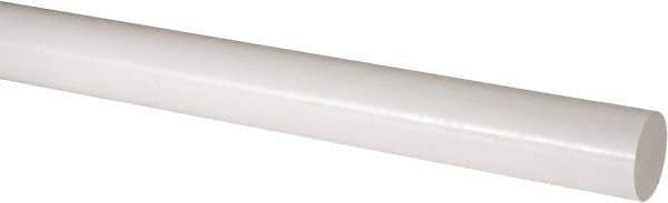 Made in USA - 4' Long, 2" Diam, Acetal Plastic Rod - Natural (Color) - Eagle Tool & Supply