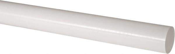 Made in USA - 2' Long, 2-1/4" Diam, Acetal Plastic Rod - Natural (Color) - Eagle Tool & Supply